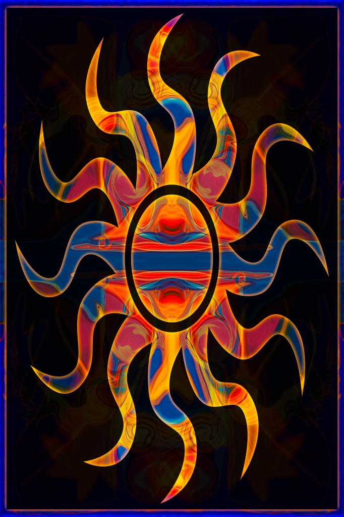 Reality Disguised As Myth Abstract Sun Art by Omaste Witkowski