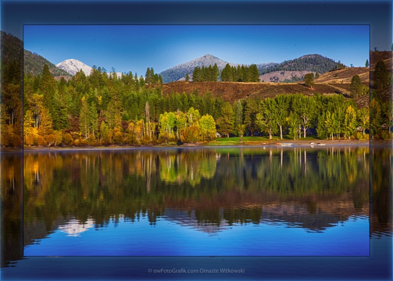Patterson Lake Cabins and Mt Gardner Landscape Painting